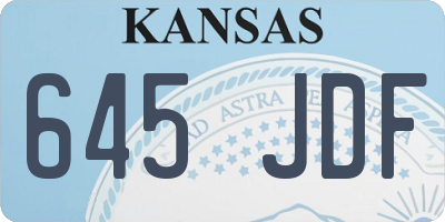 KS license plate 645JDF