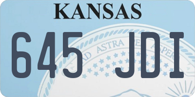 KS license plate 645JDI