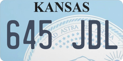 KS license plate 645JDL