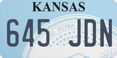 KS license plate 645JDN