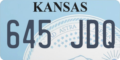 KS license plate 645JDQ