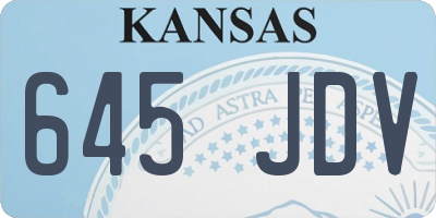 KS license plate 645JDV