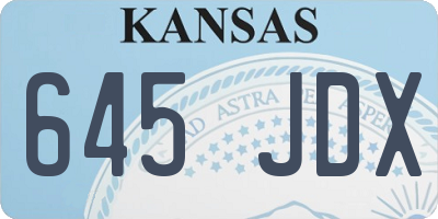 KS license plate 645JDX