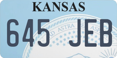 KS license plate 645JEB