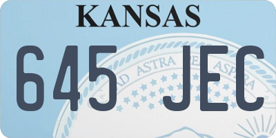 KS license plate 645JEC