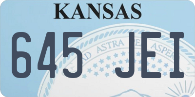 KS license plate 645JEI