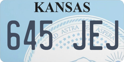 KS license plate 645JEJ
