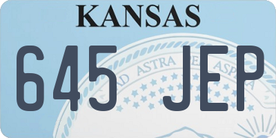 KS license plate 645JEP