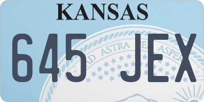 KS license plate 645JEX