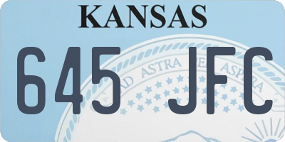 KS license plate 645JFC