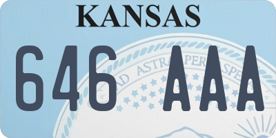 KS license plate 646AAA