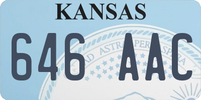 KS license plate 646AAC