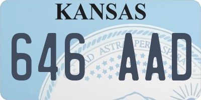 KS license plate 646AAD