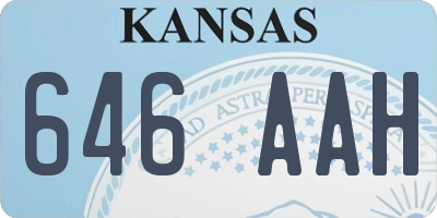 KS license plate 646AAH