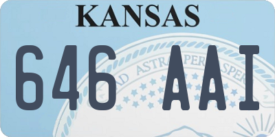 KS license plate 646AAI