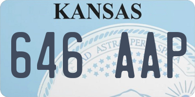 KS license plate 646AAP