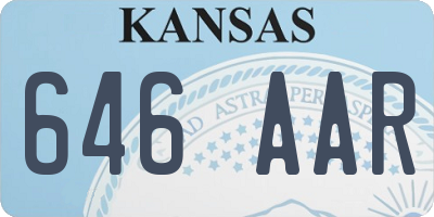KS license plate 646AAR
