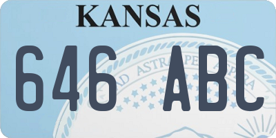 KS license plate 646ABC