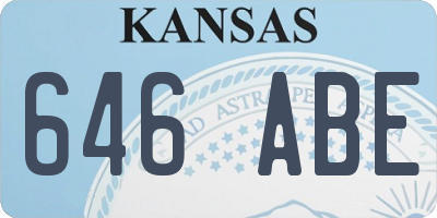 KS license plate 646ABE