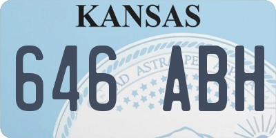 KS license plate 646ABH