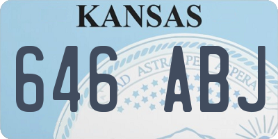 KS license plate 646ABJ