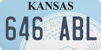 KS license plate 646ABL