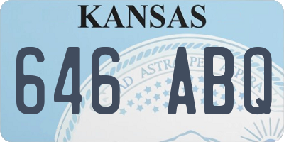 KS license plate 646ABQ