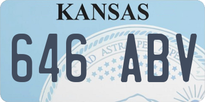 KS license plate 646ABV