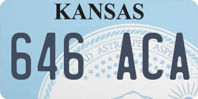 KS license plate 646ACA