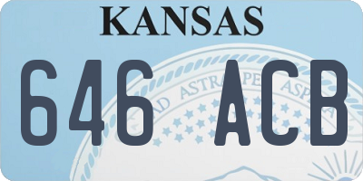 KS license plate 646ACB