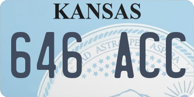 KS license plate 646ACC