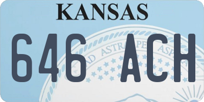 KS license plate 646ACH
