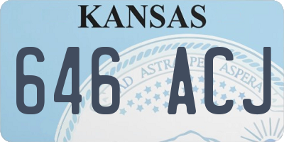 KS license plate 646ACJ