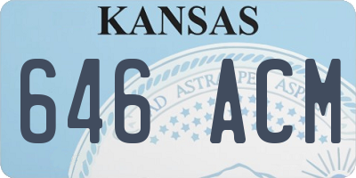 KS license plate 646ACM