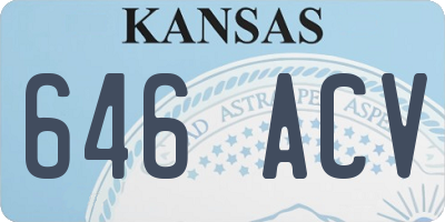 KS license plate 646ACV