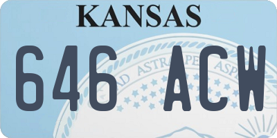 KS license plate 646ACW
