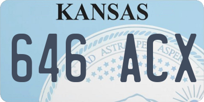 KS license plate 646ACX