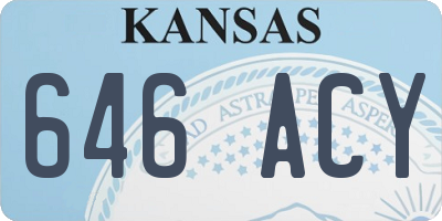 KS license plate 646ACY