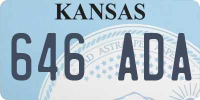 KS license plate 646ADA