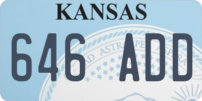 KS license plate 646ADD