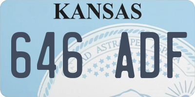 KS license plate 646ADF