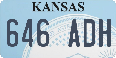 KS license plate 646ADH