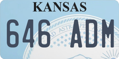 KS license plate 646ADM