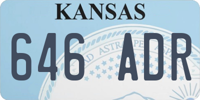KS license plate 646ADR