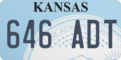 KS license plate 646ADT