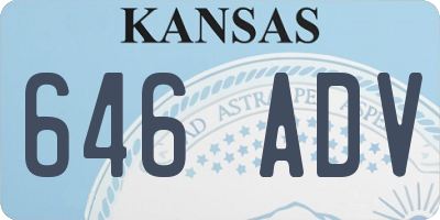 KS license plate 646ADV