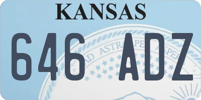 KS license plate 646ADZ