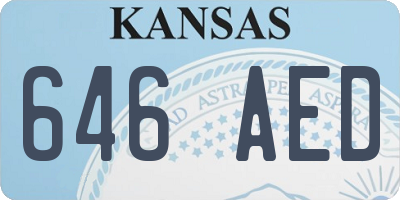 KS license plate 646AED