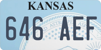 KS license plate 646AEF