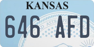 KS license plate 646AFD